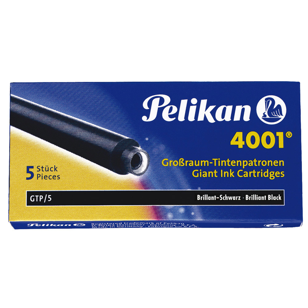 confezione da 5 colore Pelikan 4001-Inchiostro 310607 cartucce GTP/5 blu/nero 
